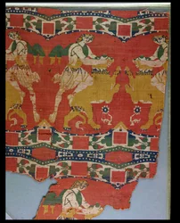 Domesticación del Animal Salvaje, fragmento de tapiz bizantino, siglo VI-VII